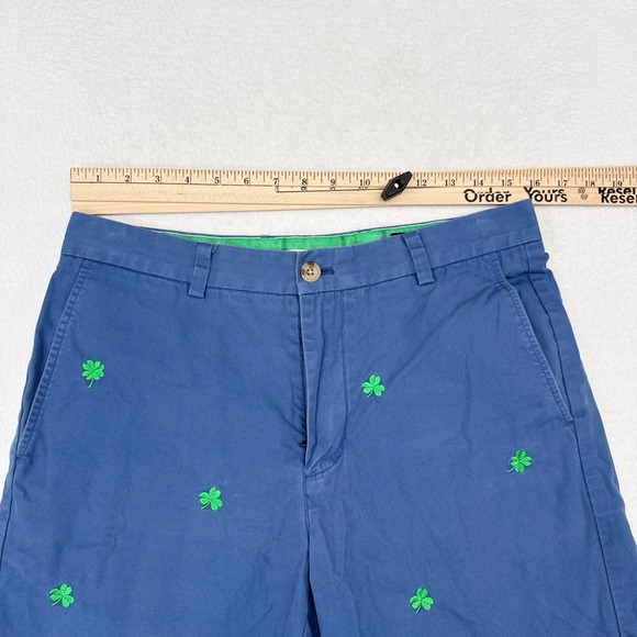 Vineyard Vines Breaker Shorts Mens Size 32 Blue Irish Clover St Pattys Preppy - Picture 8 of 9